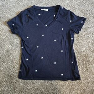 Workshop Republic Clothing Dark Blue Starry V-Neck Tee